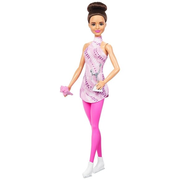 Barbie Ice Skater Doll With Trophy Pink Outfit & Accessories, New - Picture 2 of 9